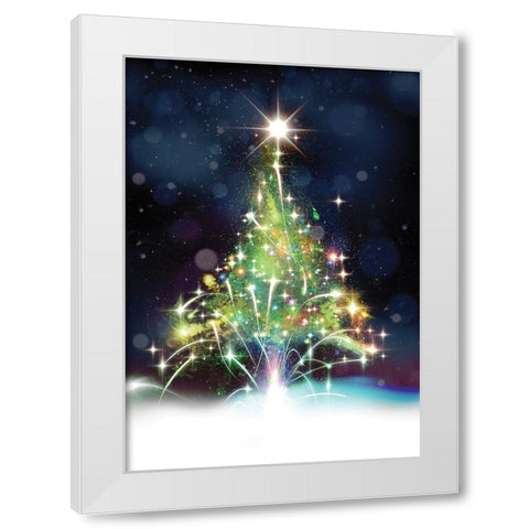 Oh Christmas Tree White Modern Wood Framed Art Print by P.S. Art