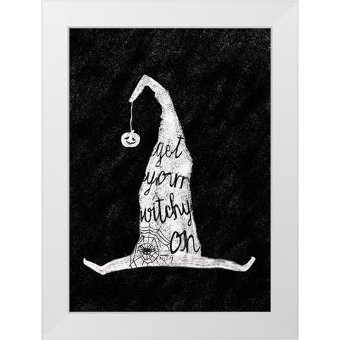 Witch Hat White Modern Wood Framed Art Print by P.S. Art