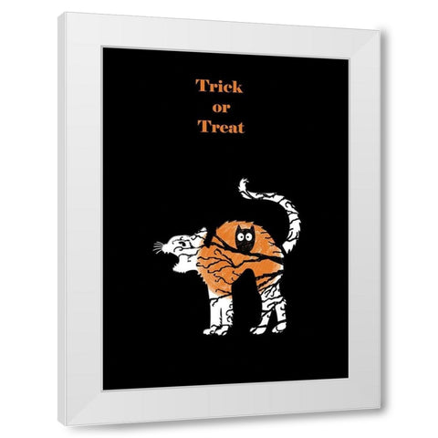 Trick or Treat! White Modern Wood Framed Art Print by P.S. Art