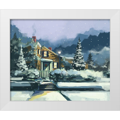 Holiday House White Modern Wood Framed Art Print by P.S. Art