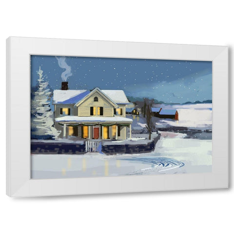 Holiday House II White Modern Wood Framed Art Print by P.S. Art