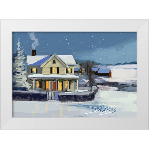 Holiday House II White Modern Wood Framed Art Print by P.S. Art