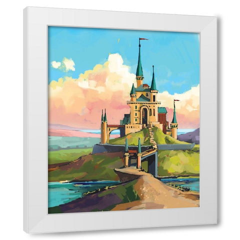 Castle White Modern Wood Framed Art Print by P.S. Art