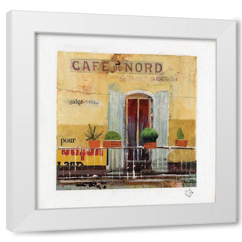 CafÃ© du Nord White Modern Wood Framed Art Print by P.S. Art