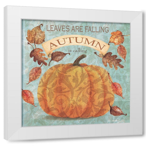 Autumn is Calling White Modern Wood Framed Art Print by P.S. Art