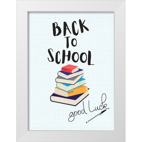 Back to School II White Modern Wood Framed Art Print by P.S. Art