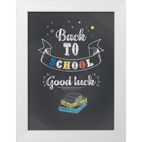 Back to School III White Modern Wood Framed Art Print by P.S. Art