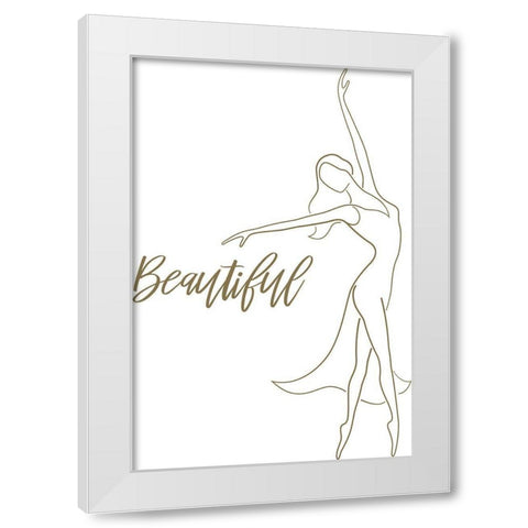 Beautiful Figurative White Modern Wood Framed Art Print by P.S. Art