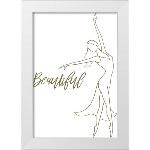 Beautiful Figurative White Modern Wood Framed Art Print by P.S. Art