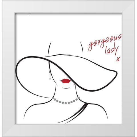 Gorgeous Lady White Modern Wood Framed Art Print by P.S. Art