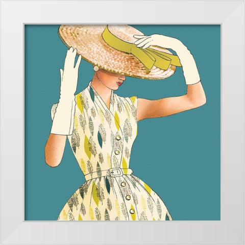 Fancy Hat White Modern Wood Framed Art Print by P.S. Art