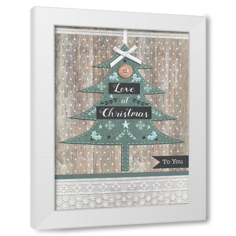 Love at Christmas White Modern Wood Framed Art Print by P.S. Art
