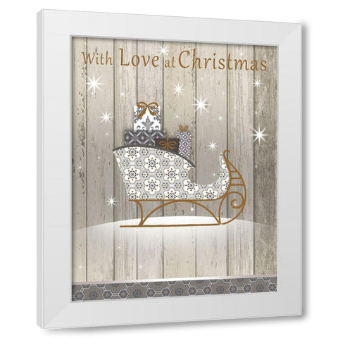 Love at Christmas White Modern Wood Framed Art Print by P.S. Art