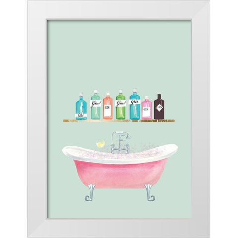Bath White Modern Wood Framed Art Print by P.S. Art