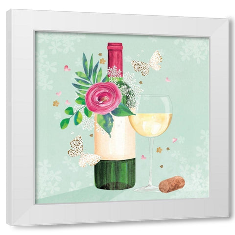 Wine II White Modern Wood Framed Art Print by P.S. Art