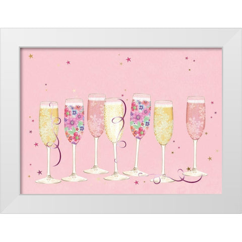 Celebrate White Modern Wood Framed Art Print by P.S. Art