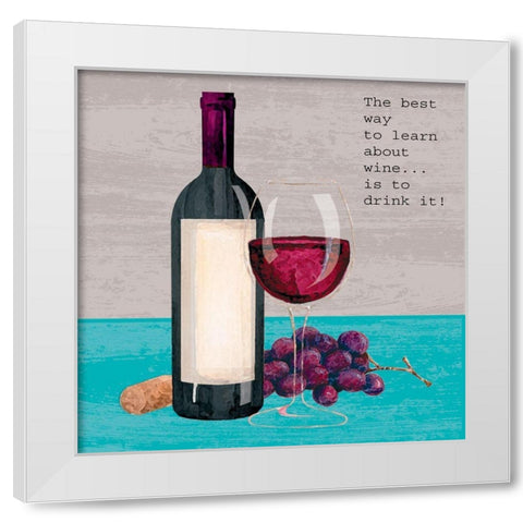 Learn About Wine White Modern Wood Framed Art Print by P.S. Art