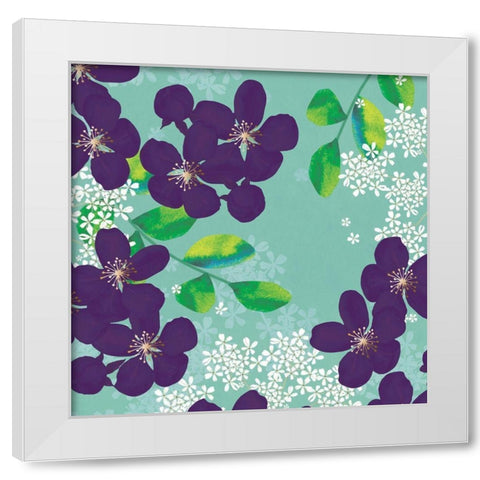Purple Joy White Modern Wood Framed Art Print by P.S. Art