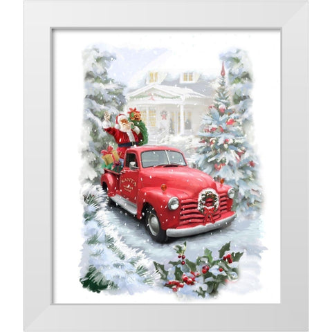 Santas Ride White Modern Wood Framed Art Print by P.S. Art