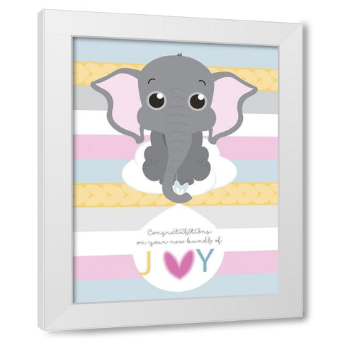 Joy White Modern Wood Framed Art Print by P.S. Art