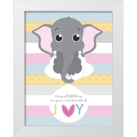 Joy White Modern Wood Framed Art Print by P.S. Art
