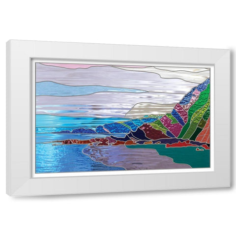 Ocean White Modern Wood Framed Art Print by P.S. Art