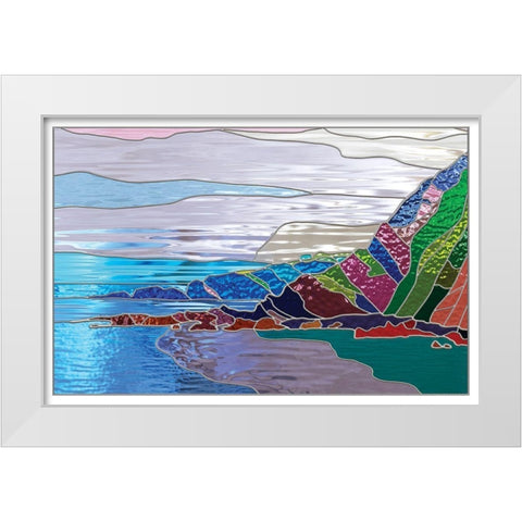 Ocean White Modern Wood Framed Art Print by P.S. Art