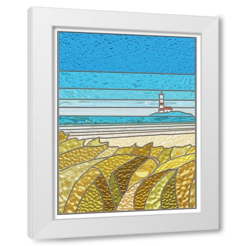 Lighthouse White Modern Wood Framed Art Print by P.S. Art