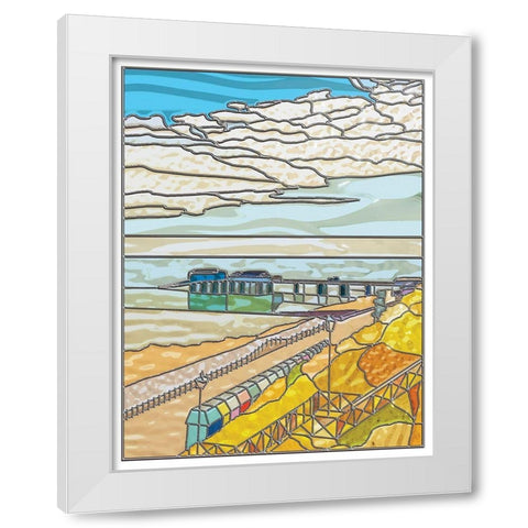 Beach Front White Modern Wood Framed Art Print by P.S. Art