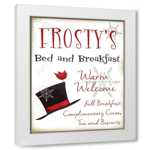 Frosts Bed and Breakfast White Modern Wood Framed Art Print by P.S. Art