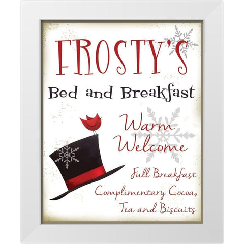 Frosts Bed and Breakfast White Modern Wood Framed Art Print by P.S. Art