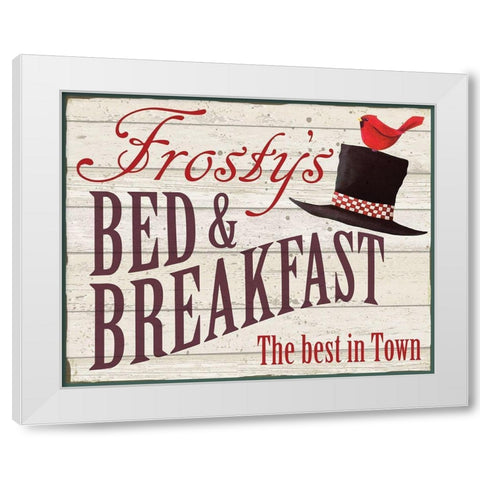Frostys BandB White Modern Wood Framed Art Print by P.S. Art