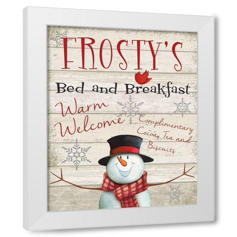 Frostys Bed and Breakfast White Modern Wood Framed Art Print by P.S. Art