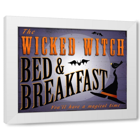 Wicked Witch BandB White Modern Wood Framed Art Print by P.S. Art
