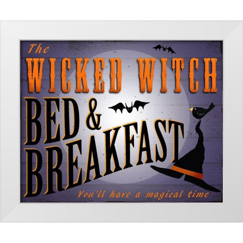 Wicked Witch BandB White Modern Wood Framed Art Print by P.S. Art