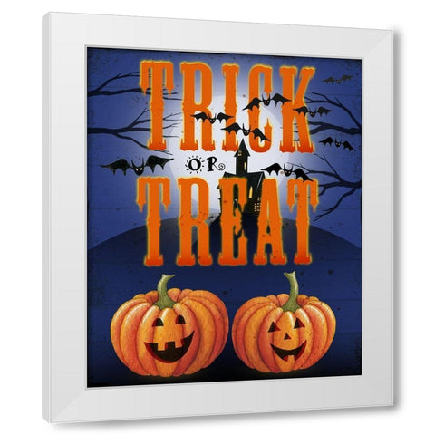 Trick or Treat White Modern Wood Framed Art Print by P.S. Art