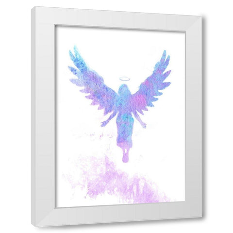 Angels Came White Modern Wood Framed Art Print by P.S. Art