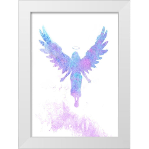 Angels Came White Modern Wood Framed Art Print by P.S. Art