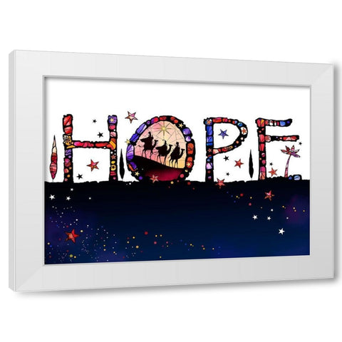 Hope White Modern Wood Framed Art Print by P.S. Art