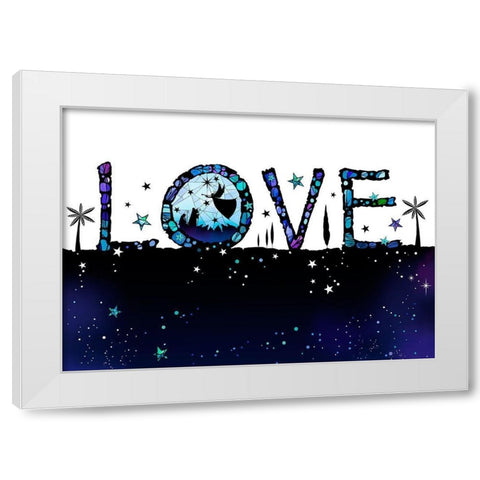 Love White Modern Wood Framed Art Print by P.S. Art