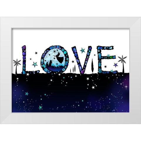 Love White Modern Wood Framed Art Print by P.S. Art
