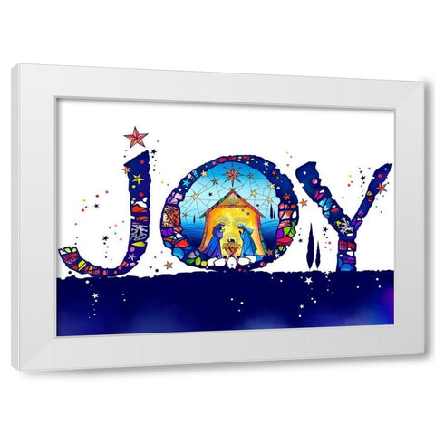 Joy White Modern Wood Framed Art Print by P.S. Art