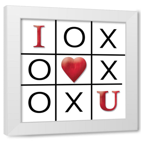 Hugs and Kisses White Modern Wood Framed Art Print by P.S. Art