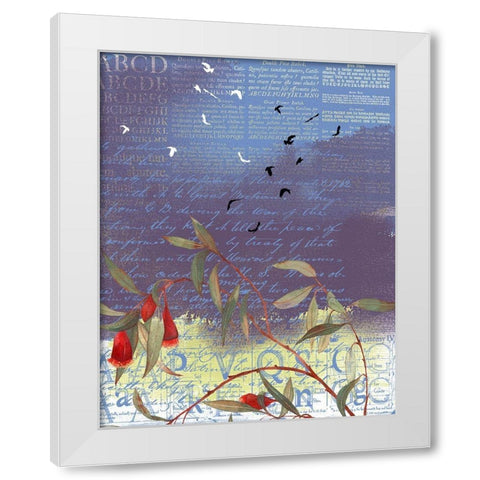 Floral Collage III White Modern Wood Framed Art Print by P.S. Art