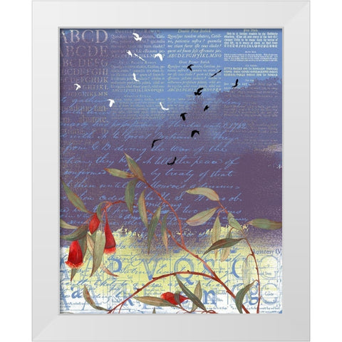 Floral Collage III White Modern Wood Framed Art Print by P.S. Art