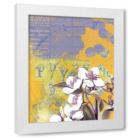Floral Collage IV White Modern Wood Framed Art Print by P.S. Art