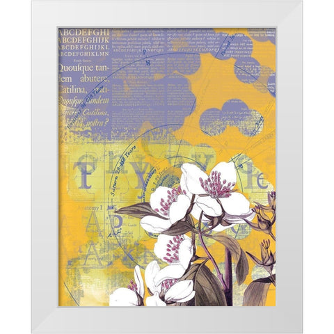 Floral Collage IV White Modern Wood Framed Art Print by P.S. Art