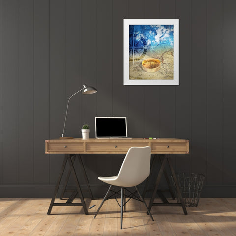 Compass White Modern Wood Framed Art Print by P.S. Art