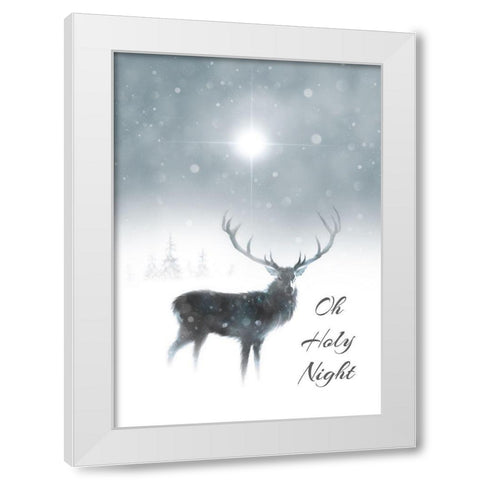 Oh Holy Night White Modern Wood Framed Art Print by P.S. Art