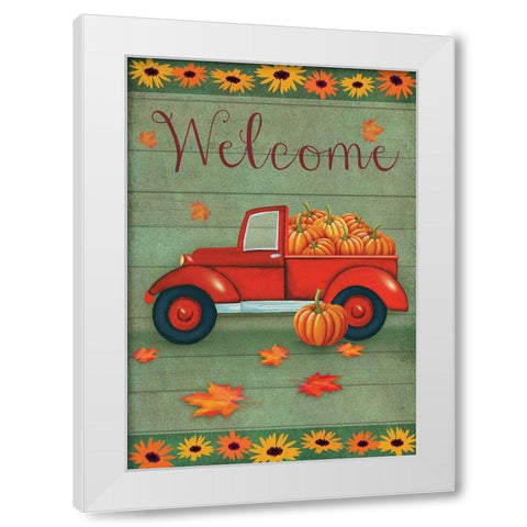 Fall Haul White Modern Wood Framed Art Print by P.S. Art